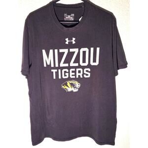 Mizzou Tigers Under Armour T-Shirt Loose - Large - Navy Blue